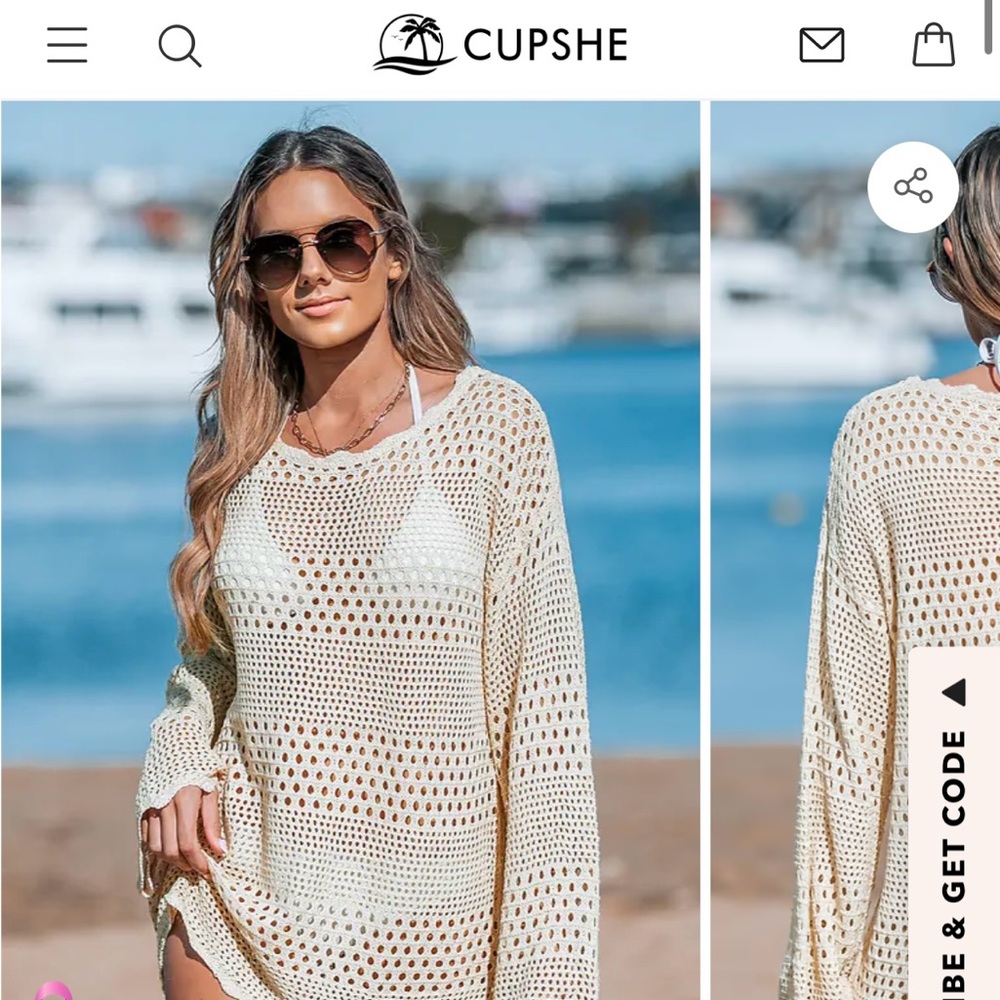 Cupshe - Crocheted Cover Up - Size Medium